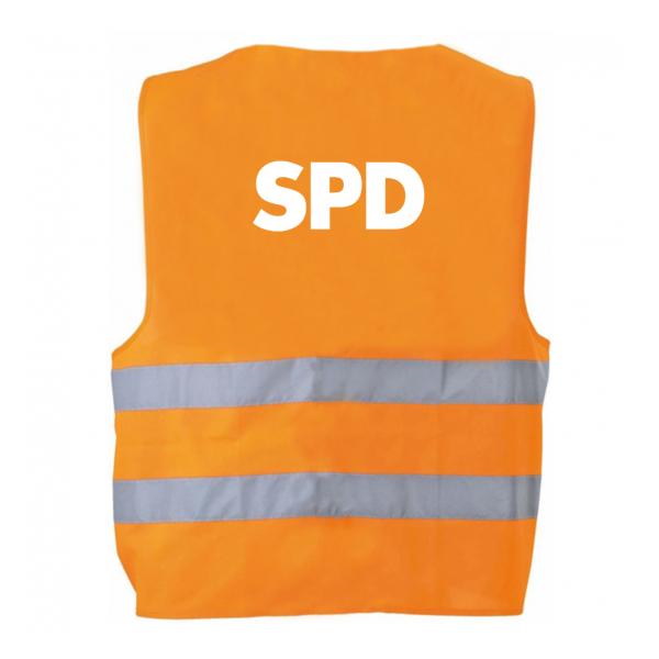 Preview: SPD Soziale Politik für Dich Warnweste mit Rückendruck